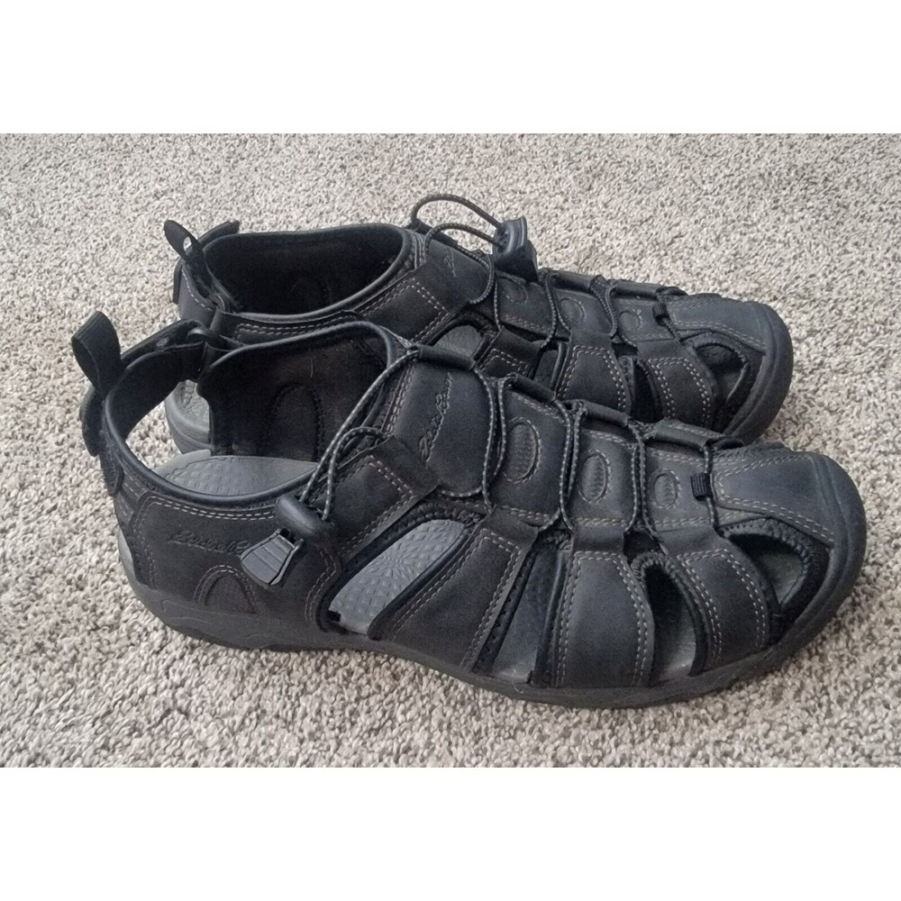 Eddie Bauer Mens Bump Toe Sandal  Black Size 10 Hiking Water Strap On Ad…